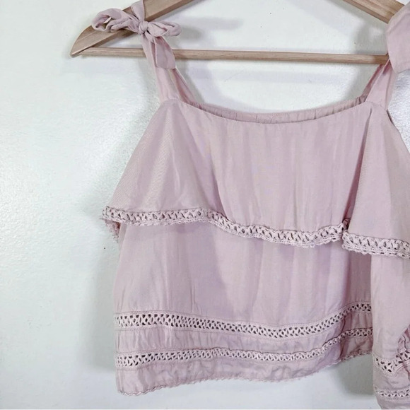 Aritzia Wilfred  Womens Size Medium Lace Ruffle Tank Top - Picture 4 of 12